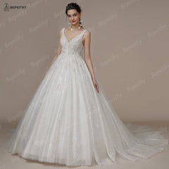Wedding Dresses Court Train Beading Exquisite Ivory Bridal Ball Gown