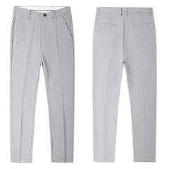 Men Fashion Casual Pants Male Classic Business Straight Narrow Leg Slacks Trousers