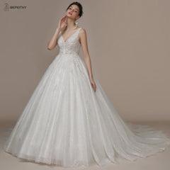 Wedding Dresses Court Train Beading Exquisite Ivory Bridal Ball Gown