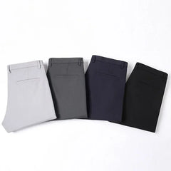 Men Fashion Casual Pants Male Classic Business Straight Narrow Leg Slacks Trousers