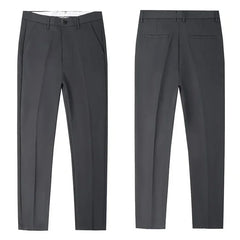 Men Fashion Casual Pants Male Classic Business Straight Narrow Leg Slacks Trousers