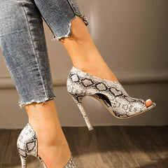 Women Pumps Shoes Open Toed Heels High Black Sexy Peep Toe Ladies Talon Femme 735