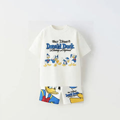 Children's Summer Short Sleeved Set Cartoon T-shirt Shorts Two-piece