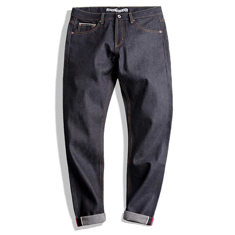 Maden Vintage 14.5oz Selvedge Raw Denim Jeans with YKK Zipper Fly Embroidery
