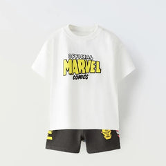 Children's Summer Short Sleeved Set Cartoon T-shirt Shorts Two-piece