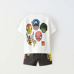 Children's Summer Short Sleeved Set Cartoon T-shirt Shorts Two-piece
