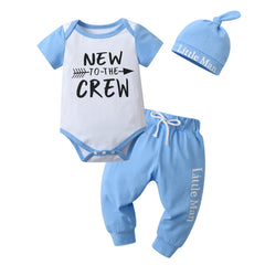 Summer Newborn infant Baby Boy Fashion Clothes Set Patchwork Short Sleeve
